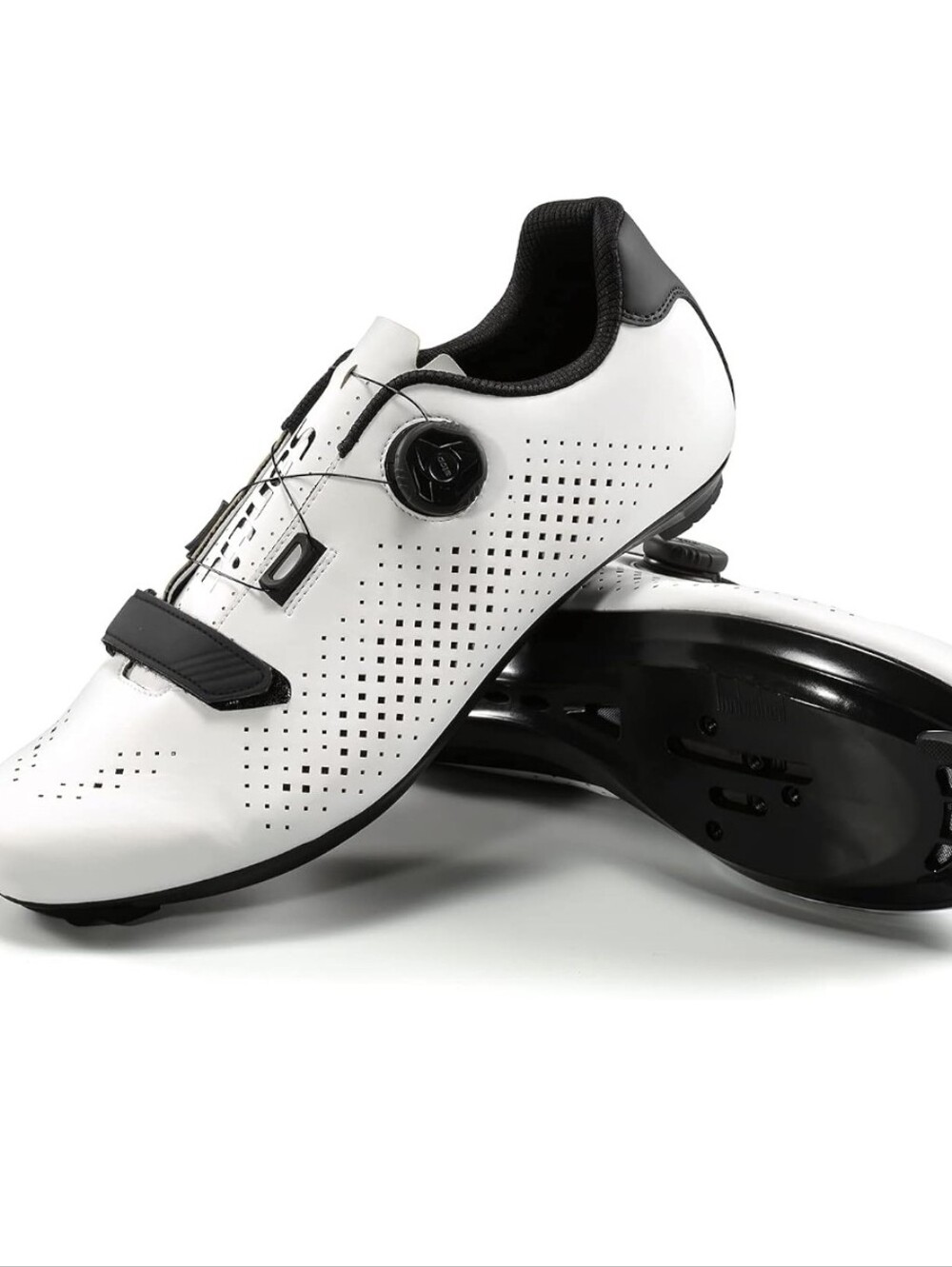 Aspeed White and Black Men's Cycling Shoes with Dial Closure Size 38